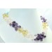 Natural Amethyst Topaz Quartz semi precious Faceted Drop Beads Necklace Strand